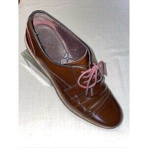 Ted Baker Captoe Dress Shoes Mens Size 9 M Brown Leather Oxfords Block Heels